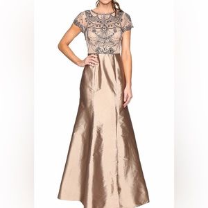 Adrianna Papell gold gown 20W